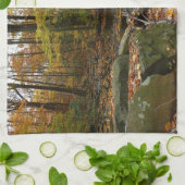 Fall Creek mit Blick auf den Laurel Hill Park Geschirrtuch (Gefaltet)