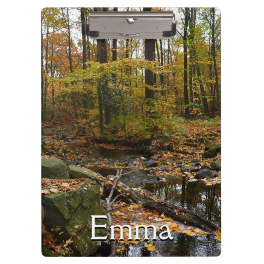 Fall Creek mit Blick auf den Laurel Hill Park Klemmbrett (Vorderseite)