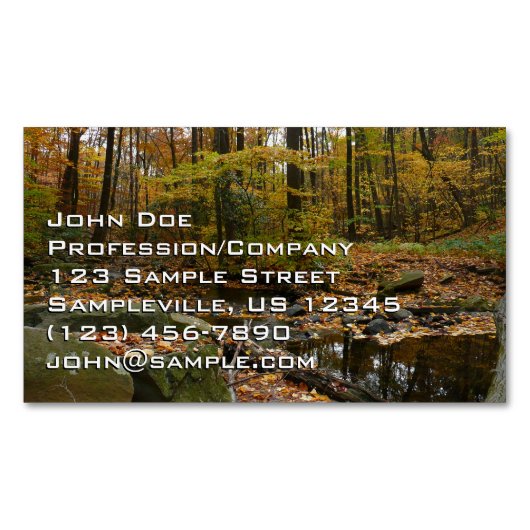 Fall Creek mit Blick auf den Laurel Hill Park Magnetische Visitenkarte (Vorderseite)