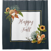 Fall critters and nature with customizable text  duschvorhang (Vorderseite)