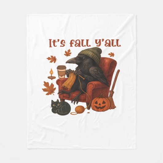 Fall Crow - It's Fall Y'all Art Fleecedecke (Vorderseite)