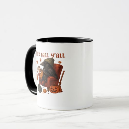 Fall Crow - It's Fall Y'all Art Tasse (Vorderseite Links)