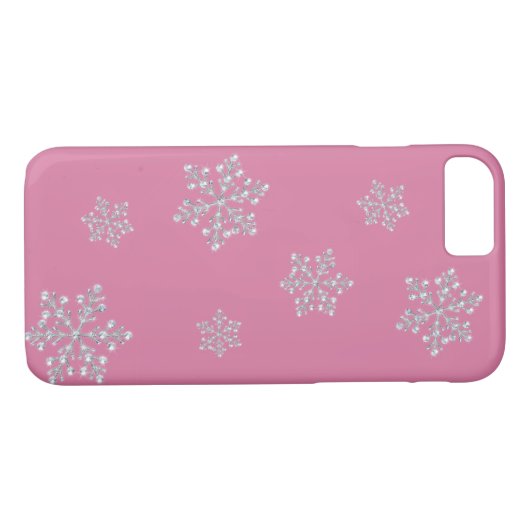 Fall Crystal Snowflake iPhone 7 (pink) Case-Mate iPhone Hülle (Rückseite (Horizontal))