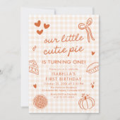 Fall Cute Hand Drawn Our Little Cutie Pie Birthday Einladung (Vorderseite)