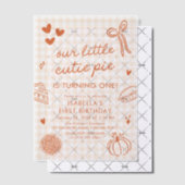 Fall Cute Hand Drawn Our Little Cutie Pie Birthday Pergament Einladungen (Versetzt (Einladung))