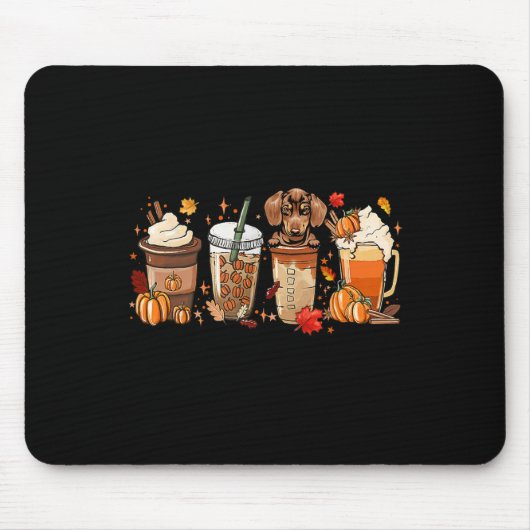 Fall Dackel Cat Halloween Outfit für Fallen Mousepad (Vorne)