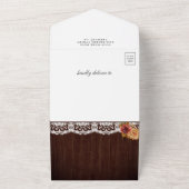 Fall Dahlia Floral Mason Jar QR Code Hochzeit Holz All In One Einladung (Außenbereich)