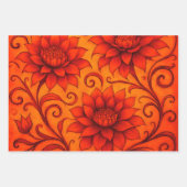 Fall Dahlia Sunrise & Sunset Wrapping Paper Geschenkpapier Set (Vorderseite 2)
