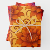 Fall Dahlia Sunrise & Sunset Wrapping Paper Geschenkpapier Set (Beispiel)