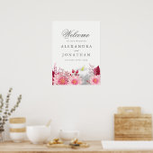Fall Dahlia und Pumpkin Wedding Welcome Poster (Küche)