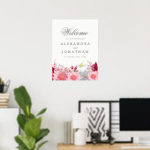 Fall Dahlia und Pumpkin Wedding Welcome Poster (Heimbüro)
