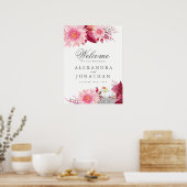 Fall Dahlia und Pumpkin Wedding Welcome Poster (Küche)