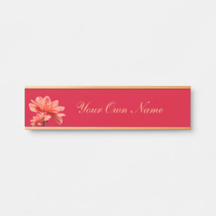 "Fall Dahlias" Red Hanger Name Plate Door Sign Türschild