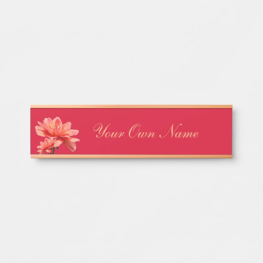 "Fall Dahlias" Red Hanger Name Plate Door Sign Türschild (Vorderseite )