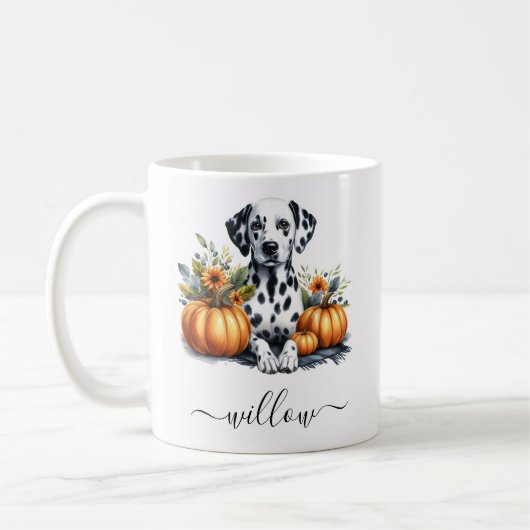 Fall Dalmatiner Hunde Tasse mit Personalisiertem N (Links)