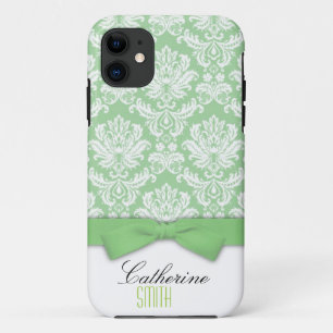 Fall Damask Green Bow iPhone 5 iPhone 11 Hülle