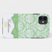 Fall Damask Green Bow iPhone 5 Case-Mate iPhone Hülle (Rückseite (Horizontal))