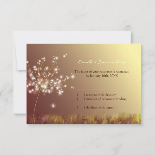 Fall Dandelion Field Wedding RSVP Card (Vorderseite)