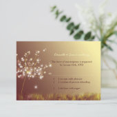 Fall Dandelion Field Wedding RSVP Card Karte (Stehend Vorderseite)