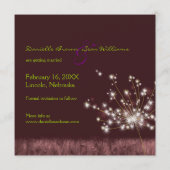 Fall Dandelions Burgundy Wedding Save the Date (Rückseite)