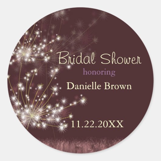 Fall Dandels Country Brautparty Runder Aufkleber (Vorderseite)