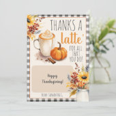 Fall dank eines Latte Coffee Geschenkkartenhalters Ankündigung (Stehend Vorderseite)