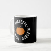 Fall Dankbar gesegnet Pumpkin Herbst Kaffeetasse (Vorderseite Links)