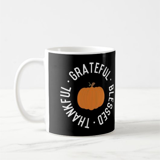 Fall Dankbar gesegnet Pumpkin Herbst Kaffeetasse (Links)