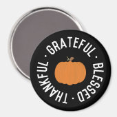 Fall Dankbar gesegnet Pumpkin Herbst Magnet (Vorderseite/Rückseite)