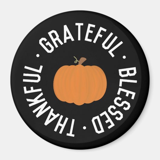 Fall Dankbar gesegnet Pumpkin Herbst Magnet (Vorne)