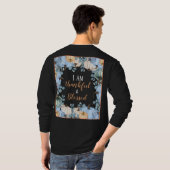 Fall dankbar und gesegnet lange Schläfchen T-Shirt (Schwarz voll)