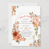 Fall Dark Red Floral Bridesmaids Luncheon Einladung (Vorderseite)