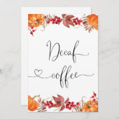 Fall Decaf-Kaffeekarte Einladung (Vorne/Hinten)