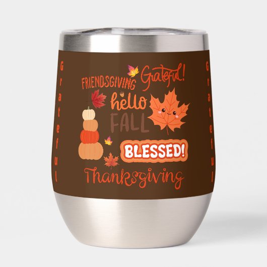 Fall Decke Pumpkin Erntedank auf Brown | (Rückseite)