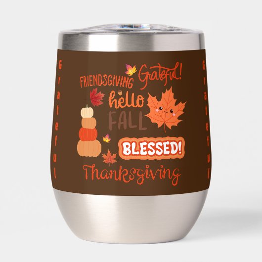 Fall Decke Pumpkin Erntedank auf Brown | (Vorderseite)