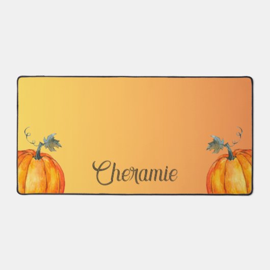Fall Decor Pumpkins Personalisiert Schreibtischunterlage (Vorderseite)