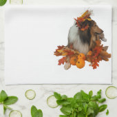 Fall Decor Sheltie Geschirrtuch (Gefaltet)