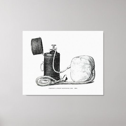 Fall der aufrecht stehenden Anästhesie des Chirurg Leinwanddruck (Vorderseite)
