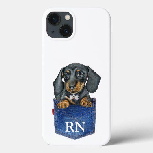 Fall der Dackel-Wurst-Dog Monogram-Mate Case-Mate iPhone Hülle (Rückseite)