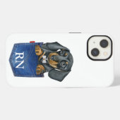 Fall der Dackel-Wurst-Dog Monogram-Mate iPhone Hülle (Rückseite (Horizontal))