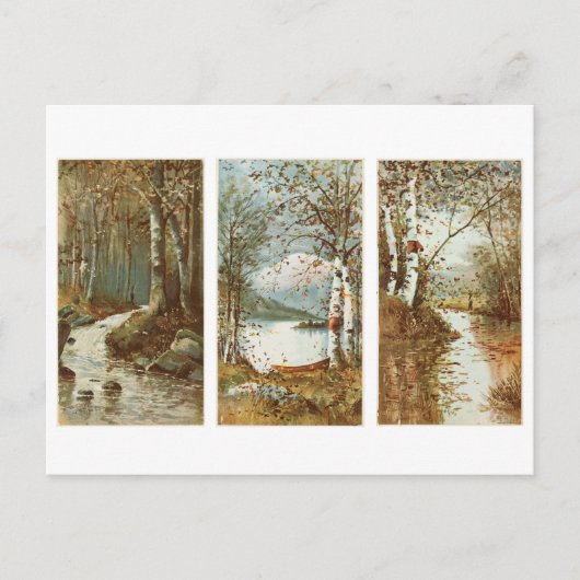 Fall der Forest Vintag Postkarte (Vorderseite)
