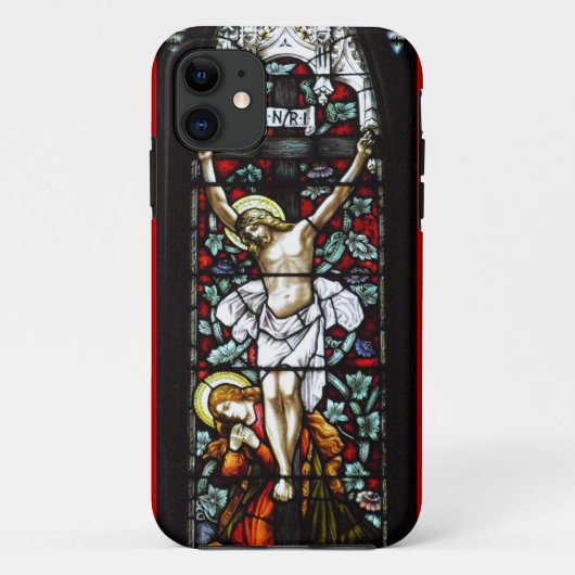 Fall der Kreuzigungs-(Buntglas) Case-Mate iPhone Hülle (Rückseite)