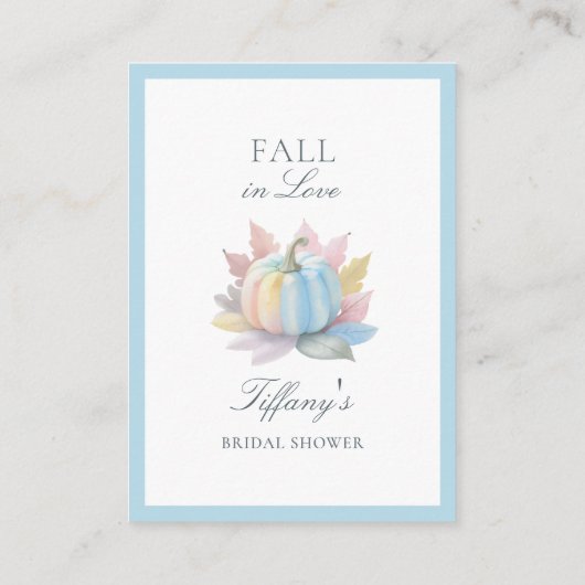 Fall der Liebe Blue Pumpkin Brautparty-Registrieru Begleitkarte (Rückseite)