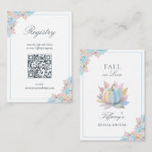 Fall der Liebe Blue Pumpkin Brautparty-Registrieru Begleitkarte (Vorne/Hinten)