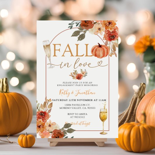 Fall der Liebe Boho Pumpkin Arch Engagement Party Einladung