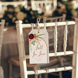 Fall der Liebe Boho Rust Arch Pampas Floral Bridal Geschenkanhänger