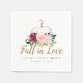 Fall der Liebe Brautparty Napkins mit Pumpkin Serviette (Vorderseite)