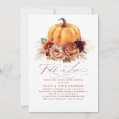 Fall der Liebe Brautparty Rost Blume Pumpkin Einladung (Vorderseite)