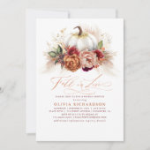 Fall der Liebe Brautparty Rost Blume Pumpkin Einladung (Vorderseite)