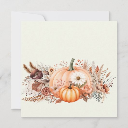 Fall der Liebe Brautparty Rustikale Pumpkin Pampas Einladung (Rückseite)